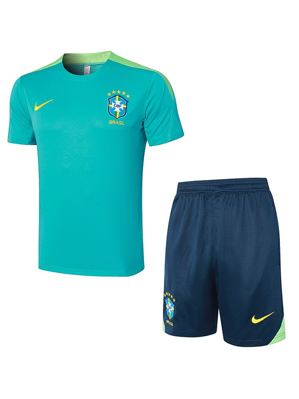 Brazil maillot d'entraînement uniforme sarcelle pour hommes kit de football vêtements de sport costume de football hauts chemise de sport 2024-2025